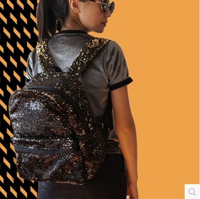 U-PICK original product life original creative sequined shoulder bag school bag travel bag - กระเป๋าเป้สะพายหลัง - วัสดุอื่นๆ 