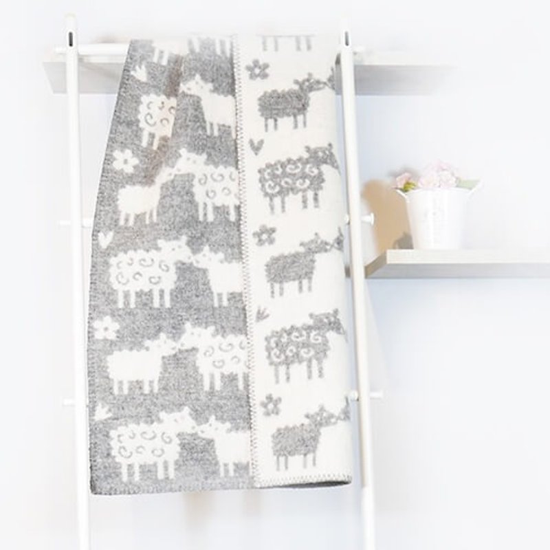 Warm blanket Sweden Klippan organic wool warm blanket - small sheep (gray) - Blankets & Throws - Wool Gray