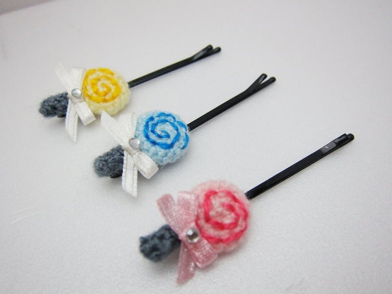 Wool lollipop. Hairpin (with a variety of colors can be selected) - เครื่องประดับผม - อะคริลิค หลากหลายสี