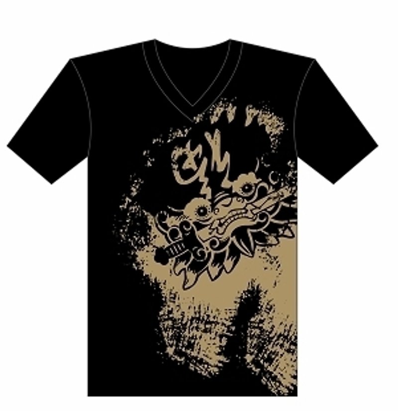 Sword-Lion In Tainan Anping T-shirt (Unisex)_Black/White - Men's T-Shirts & Tops - Cotton & Hemp Multicolor