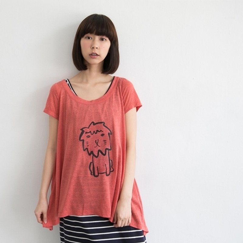 [Xu Xu children] how such a hot summer series _ Red Lion - Women's T-Shirts - Other Materials Red
