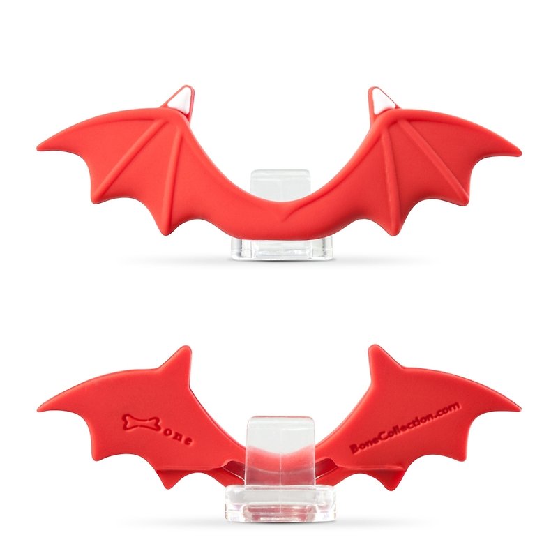 Lightning FS 造型防塵塞-紅惡魔翅膀 - 手機/平板支架 - 矽膠 紅色