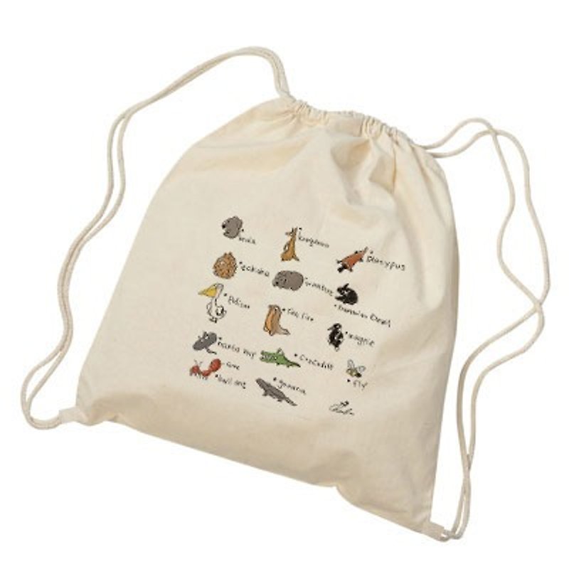Canvas drawstring backpack-Naughty world - Drawstring Bags - Other Materials Khaki