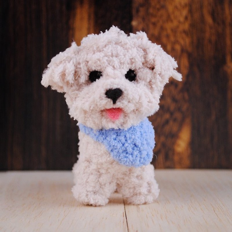 12 ~ 15cm pet avatar (feiwa Fei baby hand made cute blue collar light blue Maltese pet doll (welcome to order your dog) - Stuffed Dolls & Figurines - Other Materials Brown