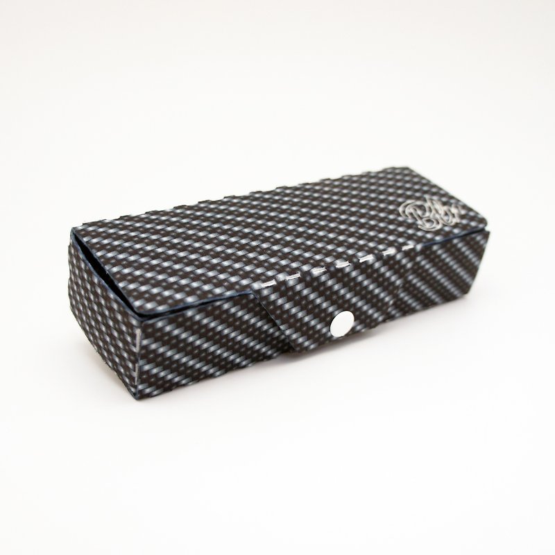 BLR-目的の収納ボックスカラーボックスCB02炭素繊維パターンペンケース - ペンケース・筆箱 - その他の素材 ブラック