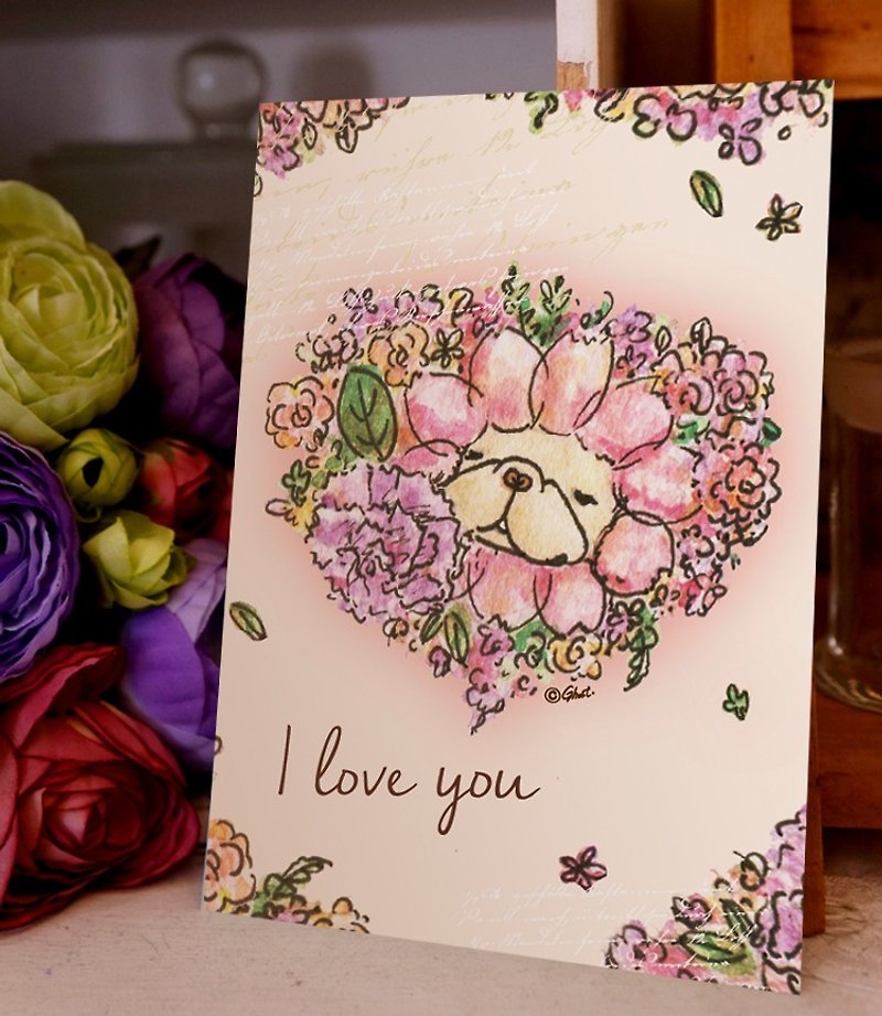 Lovely flower-Fighting postcard - Cards & Postcards - Paper Pink