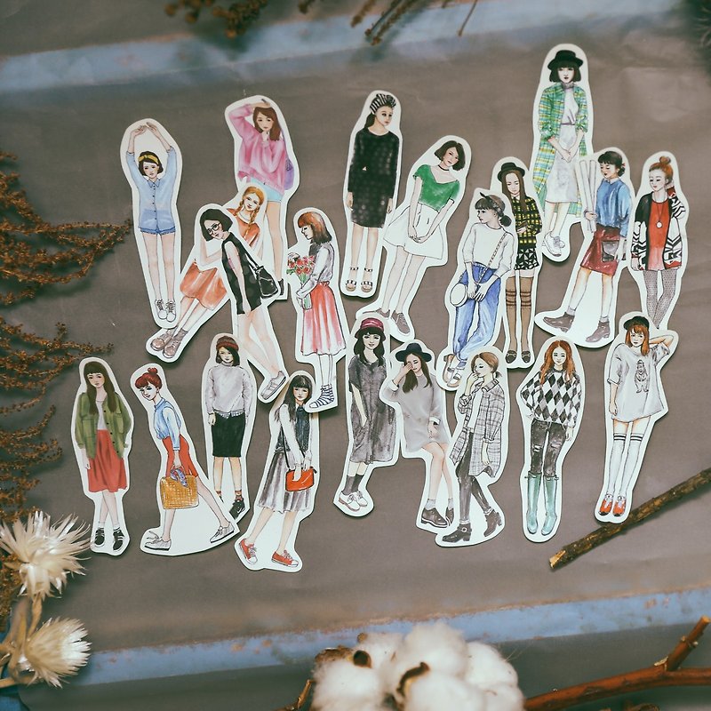 bonbon girls sticker set - girls party time (21 into) - สติกเกอร์ - กระดาษ 