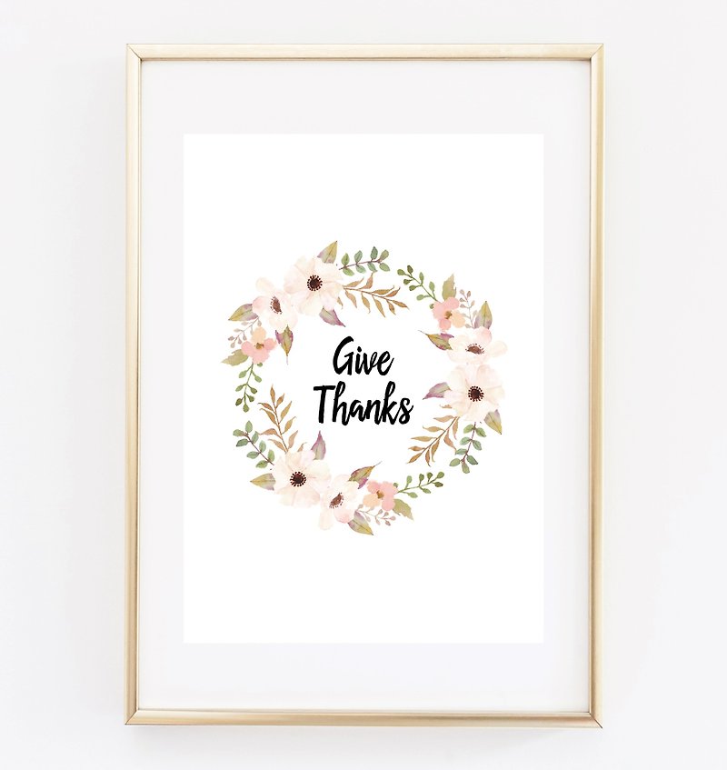 Give Thanks Customized Painting Poster - Wall Décor - Paper 