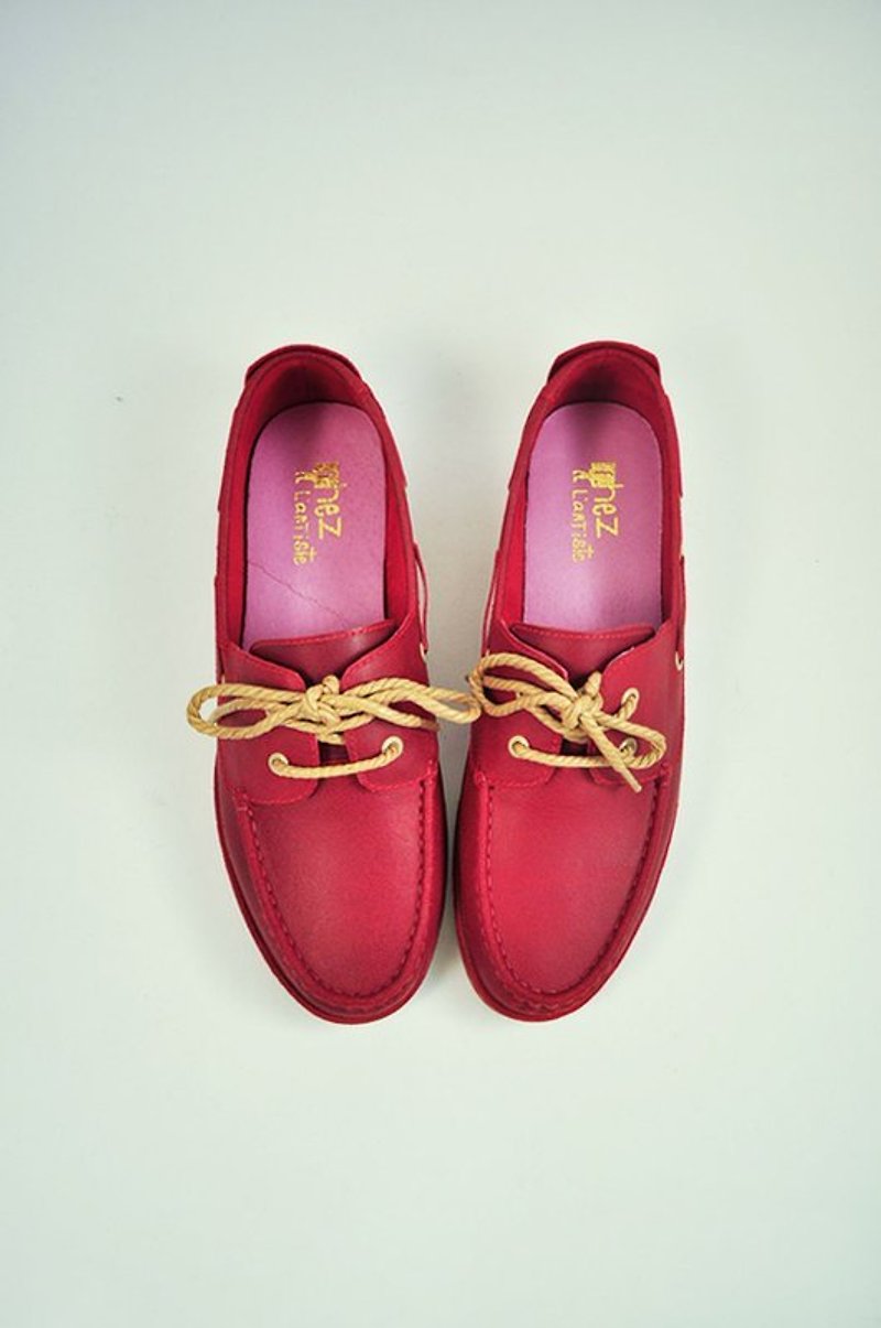 Preppy to epilepsy boys sailboat shoes - รองเท้าลำลองผู้ชาย - วัสดุอื่นๆ สีแดง