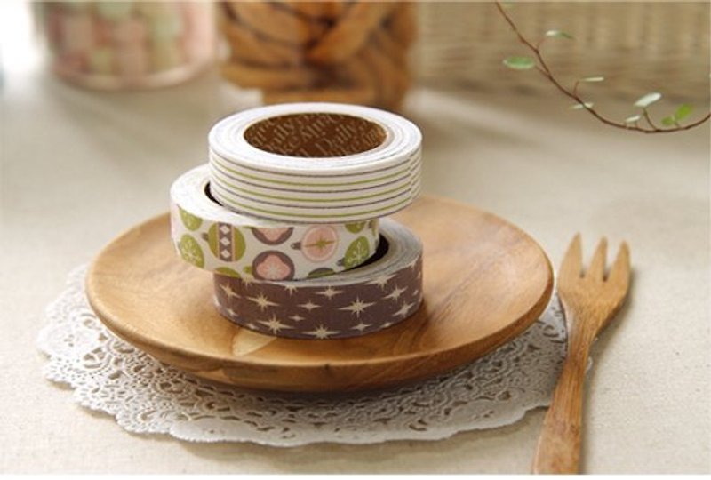 Special offer clearance-Nordic style cloth tape (three in) 29-celebrate,E2D54050 - Washi Tape - Other Materials Green