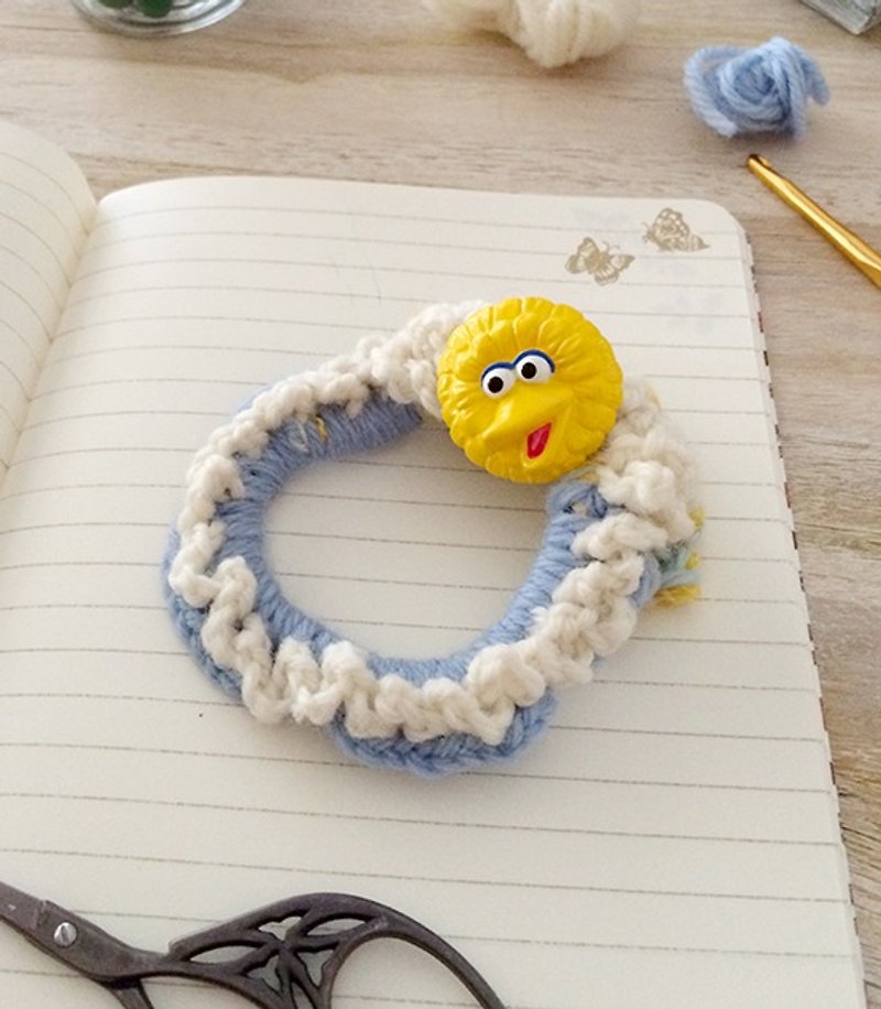 Toucan sister cream wool hair band / bracelet - Hair Accessories - Other Materials Yellow