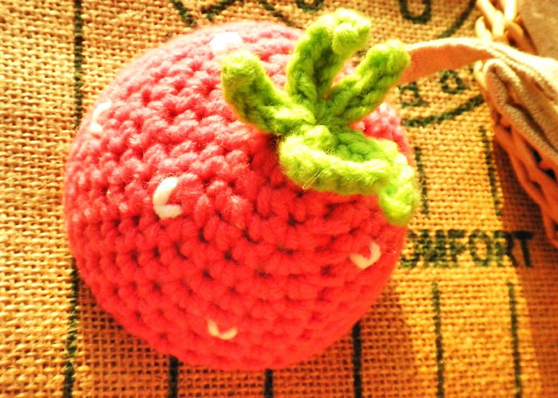 不能吃水果之粉紅草莓小圓鏡 - 彩妝刷具/鏡子/梳子 - 聚酯纖維 紅色