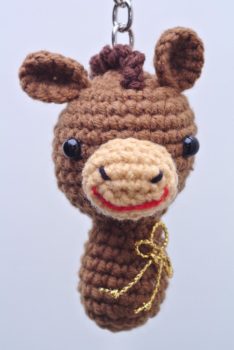【Knitting】十二生肖系列-駿馬奔騰 - 鑰匙圈/鑰匙包 - 其他材質 咖啡色