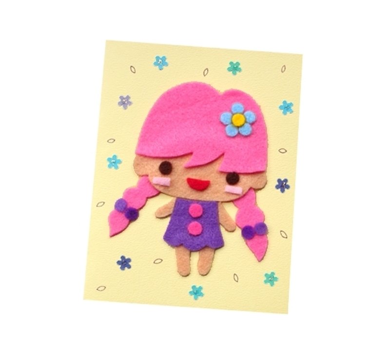手作りカードユニバーサルカード_キャラクタードールE ...バースデーカード、バレンタインカード、​​ありがとうカード - はがき・メッセージカード - 紙 イエロー