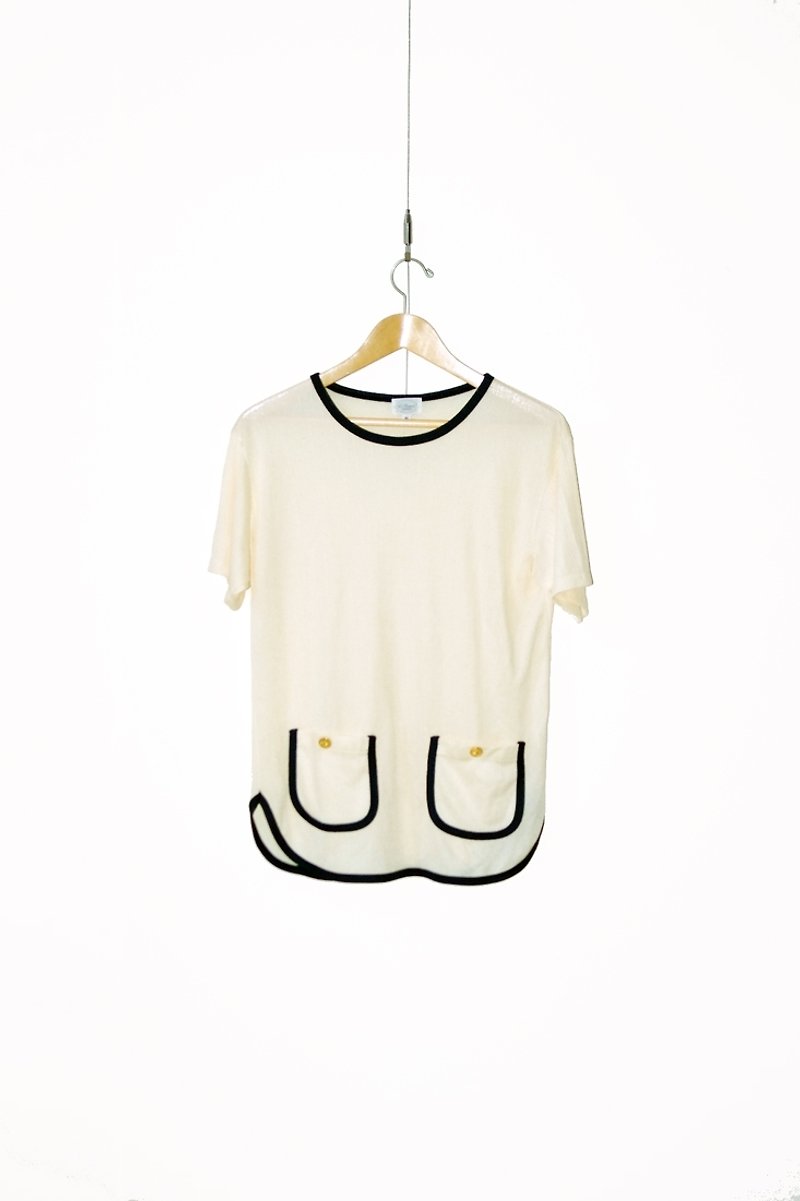 Just pills and cat ♫ ~ milky Long shirt - Women's Tops - Other Materials White