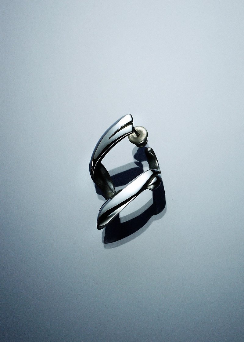 Ocean Collection | Pierce Diamond Simple Ocean Earrings - ต่างหู - เงินแท้ 