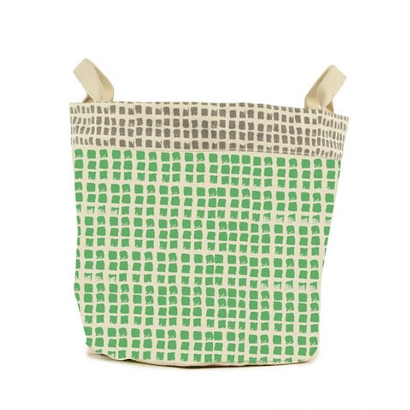 加拿大fluf有機棉-小收納兩用袋-小點點青草綠 - 收納箱/收納用品 - 棉．麻 綠色