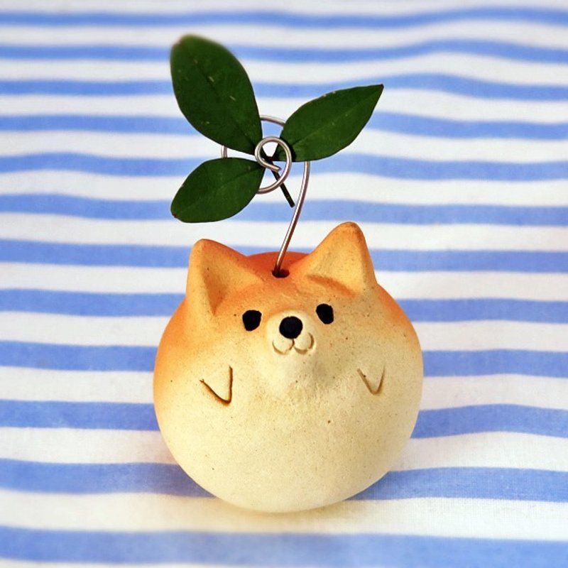 Shiba Inu figurine of Ceramics "The Shiba ball type 1" Shiba is Japanese dog. - 擺飾/家飾品 - 其他材質 黃色