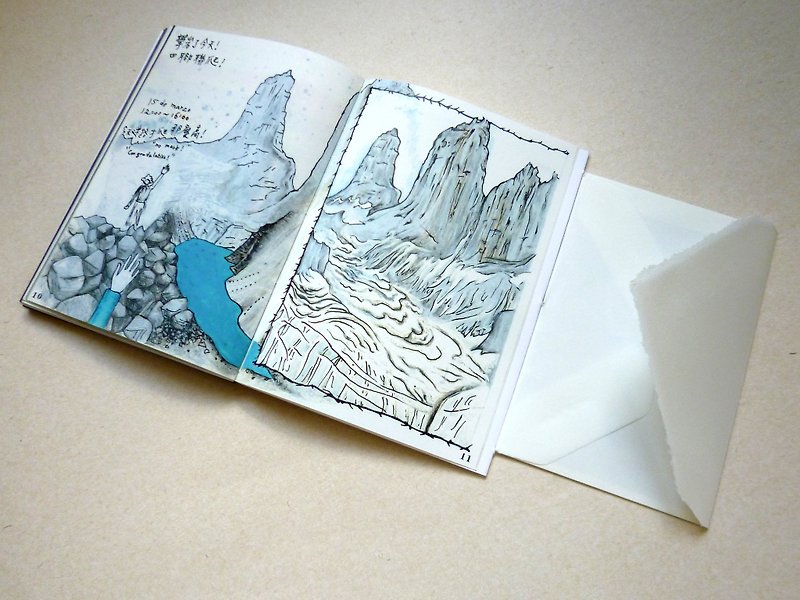 Liuyingchieh Snow Handmade Coptic Binding Travel Sketch Artist's Book - หนังสือซีน - กระดาษ หลากหลายสี