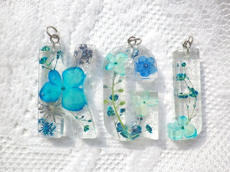 Anny's workshop handmade embossed jewelry, letters Yahua jewelry (Blue) - Necklaces - Plastic 