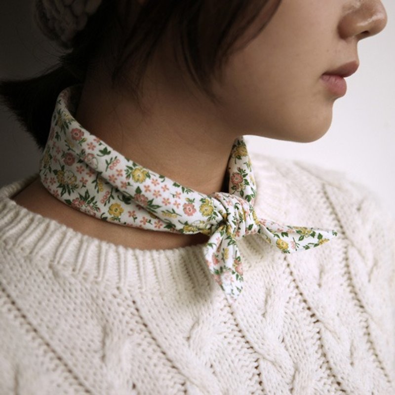 Dailylike北欧の品質の綿のハンカチスカーフ頭飾り-03朝陽フラワーガーデン、E2D30418 - ヘアアクセサリー - コットン・麻 多色