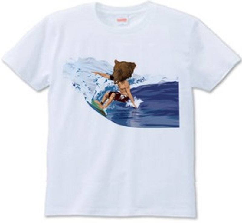 BEAR SURFING（6.2oz） - 男 T 恤 - 其他材質 白色