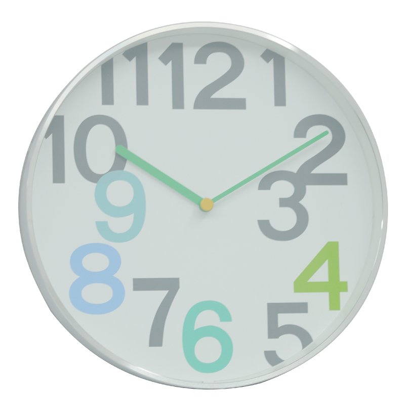 Casa - Four-color wall clock number one (metal) - นาฬิกา - โลหะ ขาว