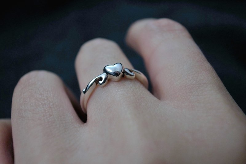 [Tight hoop love ring] (925 sterling silver ring / tail ring / proposal ring / love / diamond hoop) - General Rings - Sterling Silver Silver