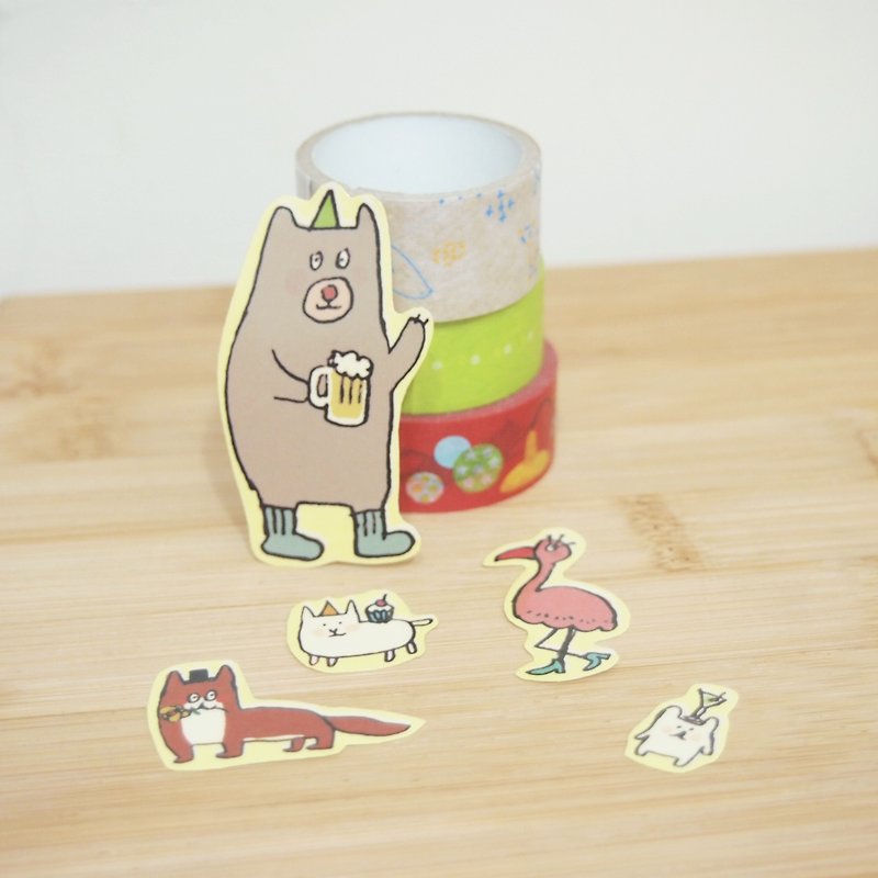 party animals-transparent waterproof sticker - Stickers - Waterproof Material Multicolor