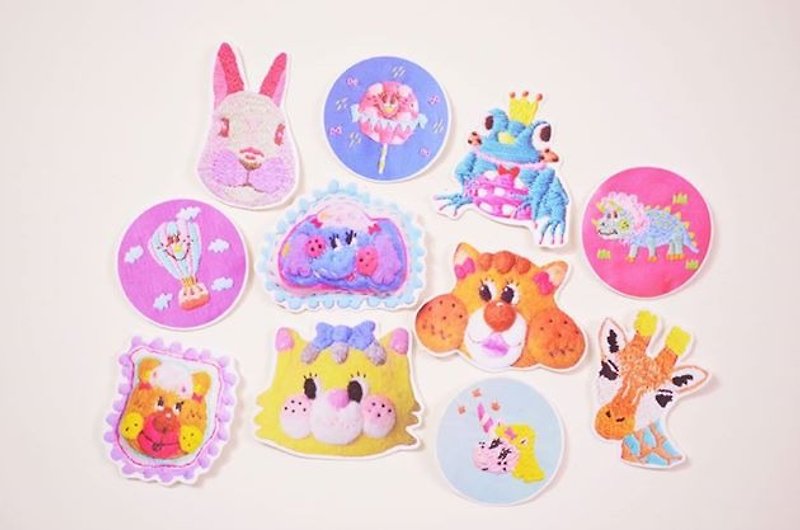 Embroidery Sticker Happy Pack-Macaron - สติกเกอร์ - งานปัก 