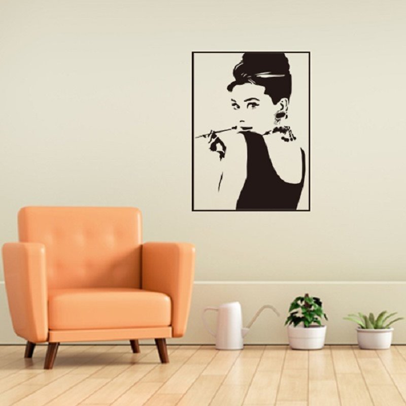 《Smart Design》創意無痕壁貼◆美女剪影8色可選 - 牆貼/牆身裝飾 - 其他材質 黑色
