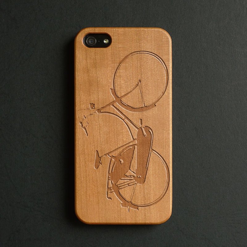 客製化真木雕刻 iPhone 7 / 7 Plus / 6 / 6s / iPhone 6 Plus / iPhone 6s Plus手機殼  S036 單車 - 手機殼/手機套 - 木頭 多色