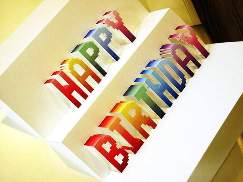 Three-dimensional Paper Sculpture Birthday Card-Metal Colorful - Cards & Postcards - Paper Multicolor