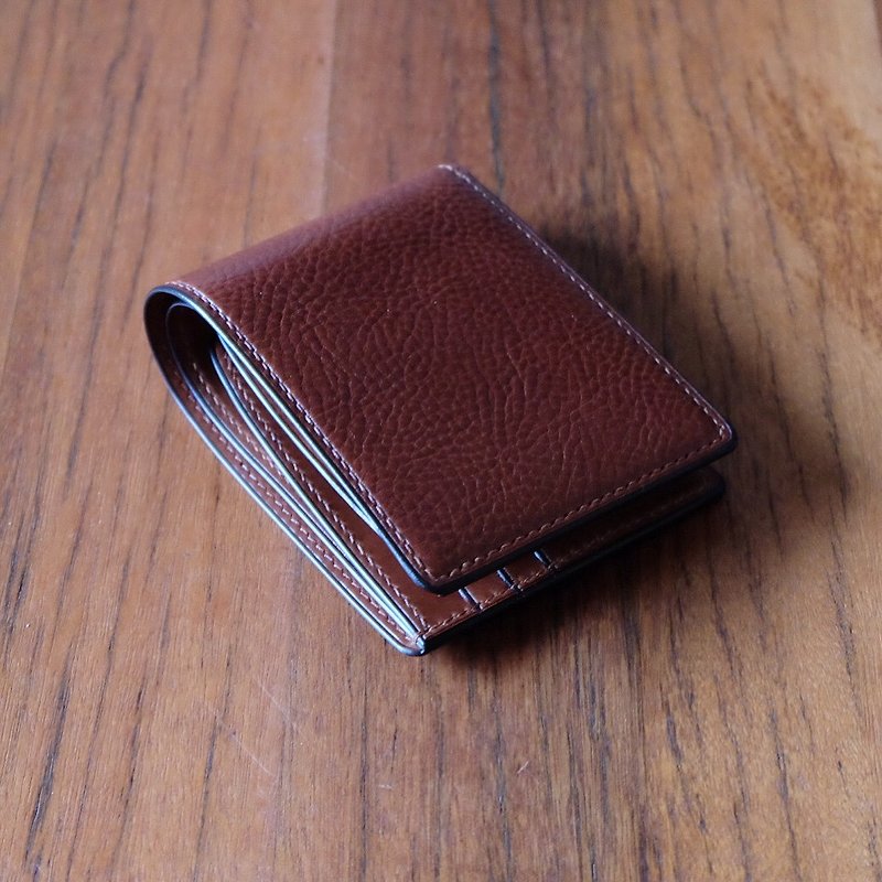Mildy Hands - SW01 - Short Clip ( Dollaro Tosca Leather) - กระเป๋าสตางค์ - หนังแท้ สีนำ้ตาล