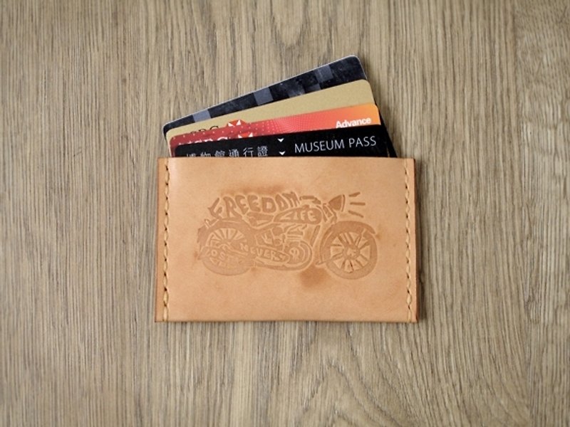 FREEDOM LIFE NEVER LOST Leather Card Holder FREEDOM LIFE NEVER LOST (All-in-one Card) Leather Card Holder - Card Holders & Cases - Genuine Leather Brown