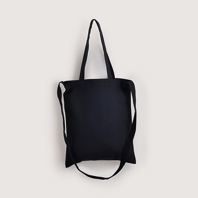 2 way canvas bag-Black - กระเป๋าแมสเซนเจอร์ - วัสดุอื่นๆ สีดำ