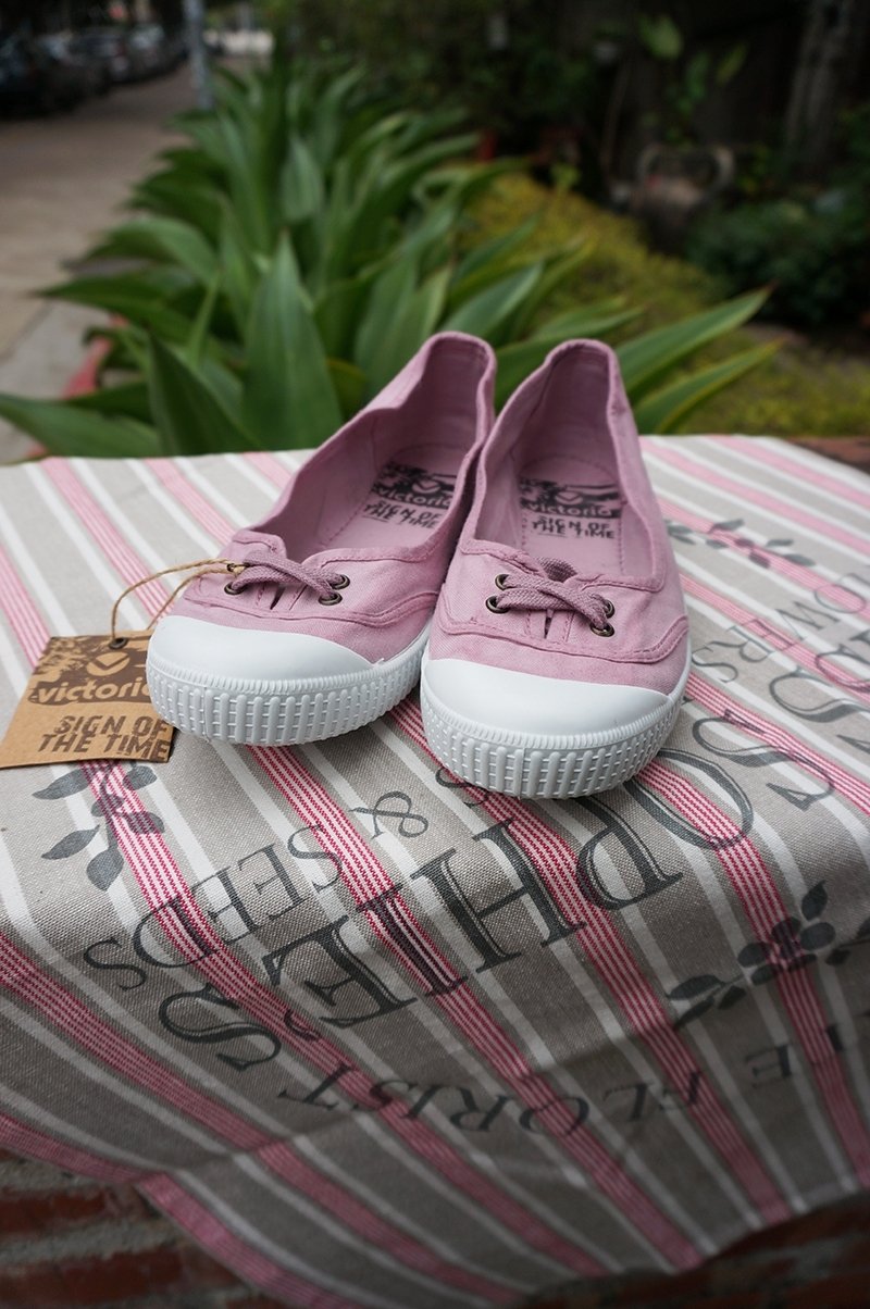 victoria Spain national handmade shoes-pink ROSA (doll shoes) - รองเท้าลำลองผู้หญิง - ผ้าฝ้าย/ผ้าลินิน สึชมพู