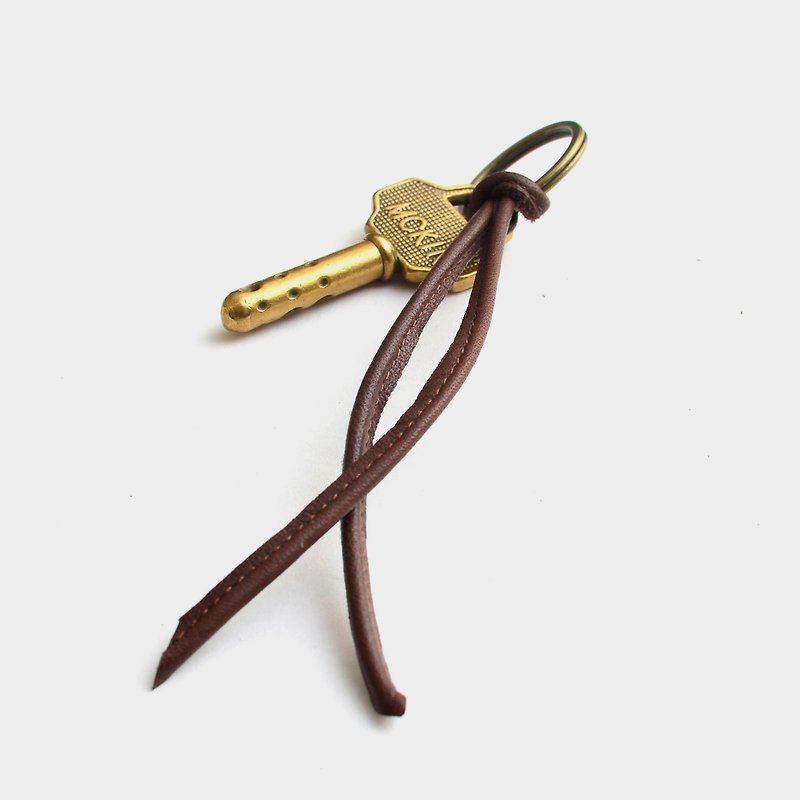 【山神回家】牛皮鑰匙圈 皮革鑰匙吊飾 禮物 禮品 - 鑰匙圈/鑰匙包 - 真皮 咖啡色