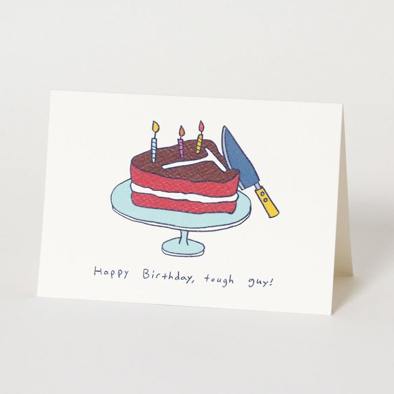 男性の誕生日ケーキ。バースデーカード - カード・はがき - 紙 レッド