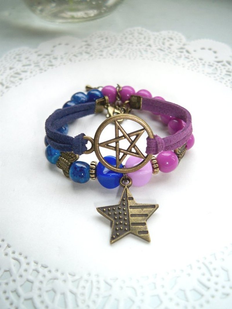 Double Star Romance bracelet - violet -2 article - Bracelets - Other Materials Multicolor