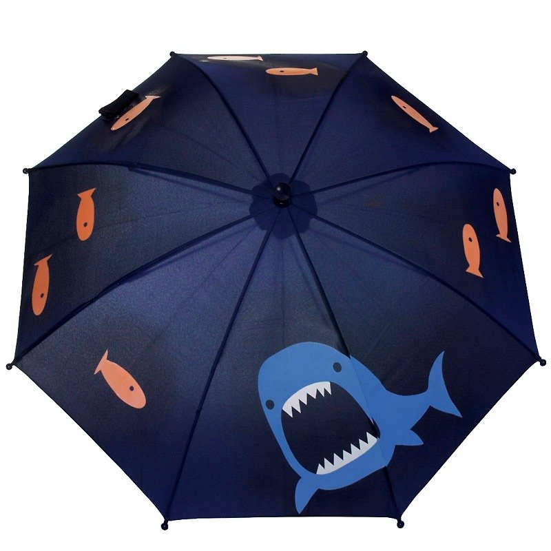 Squid Kids [London] Happy rain Happy color series color umbrella - a small shark - ร่ม - วัสดุกันนำ้ สีน้ำเงิน