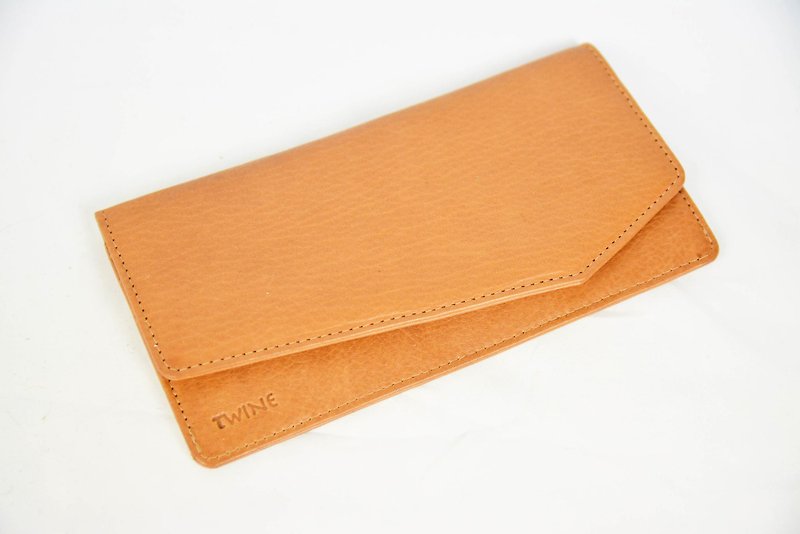 Long leather envelope bag brown folder _ _ fair trade - Wallets - Genuine Leather Orange