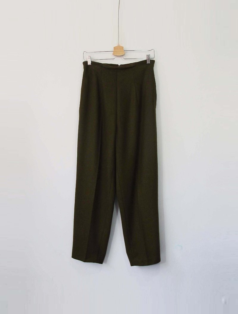 Wahr_ wool classic green pants - Women's Pants - Other Materials Green