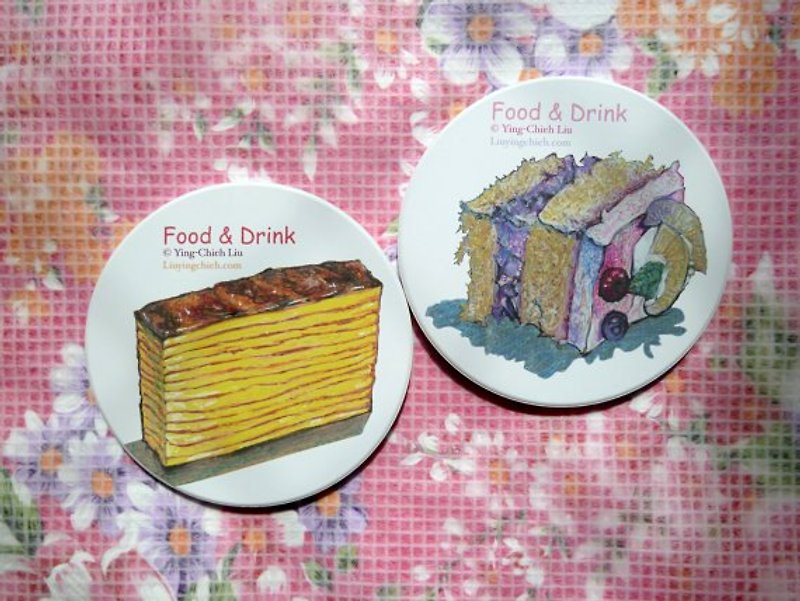 Food & Drink 系列 之 蛋糕（陶瓷耐熱神奇吸水杯墊） - Coasters - Other Materials Pink