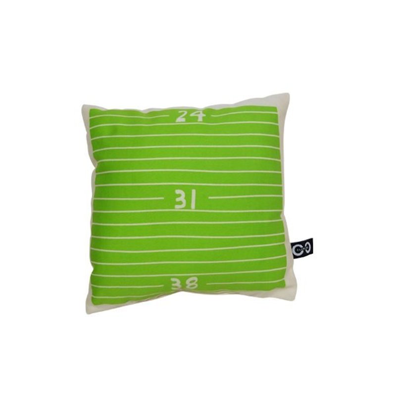 CLARECHEN Children's Nap Table Small Throw Pillow_Measurement Ruler Square Green - ผ้าปูที่นอน - ผ้าฝ้าย/ผ้าลินิน สีเขียว