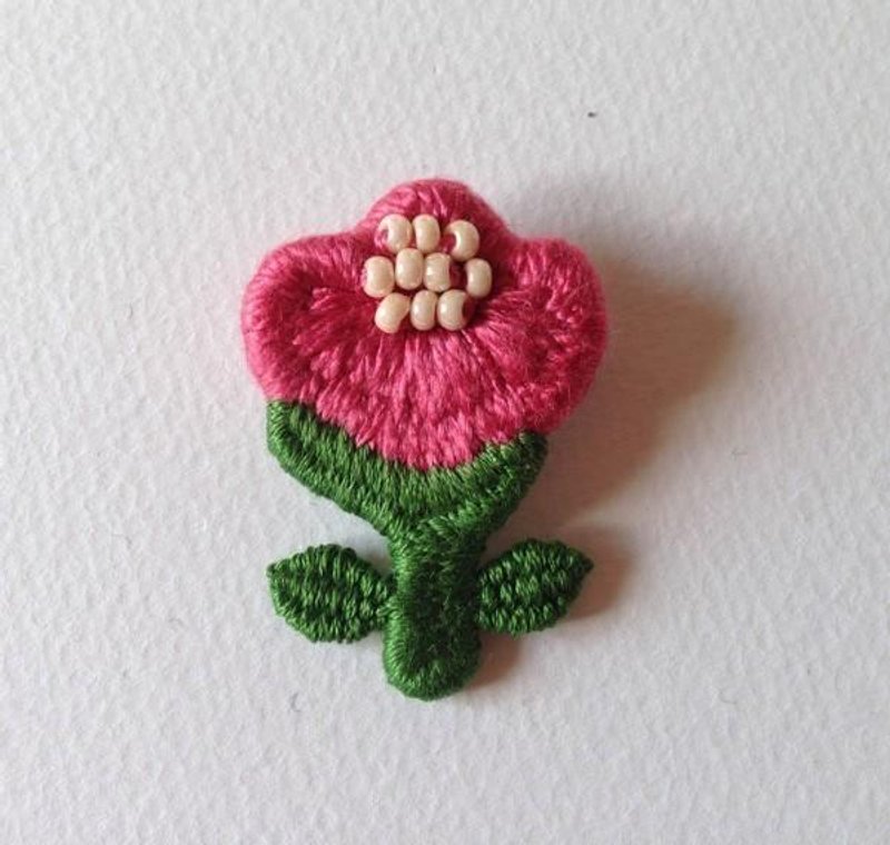 Flower brooch (Rose Pink x Little Women) - Brooches - Cotton & Hemp Pink