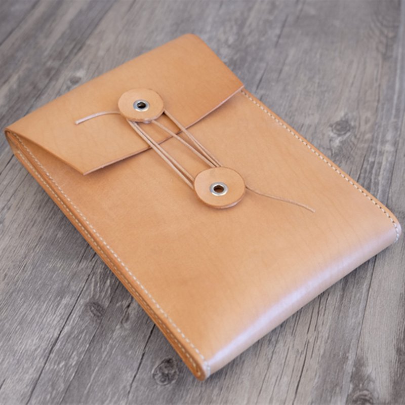 Hand vegetable-tanned cowhide leather protective sleeve Tablet - Tablet & Laptop Cases - Genuine Leather Gold