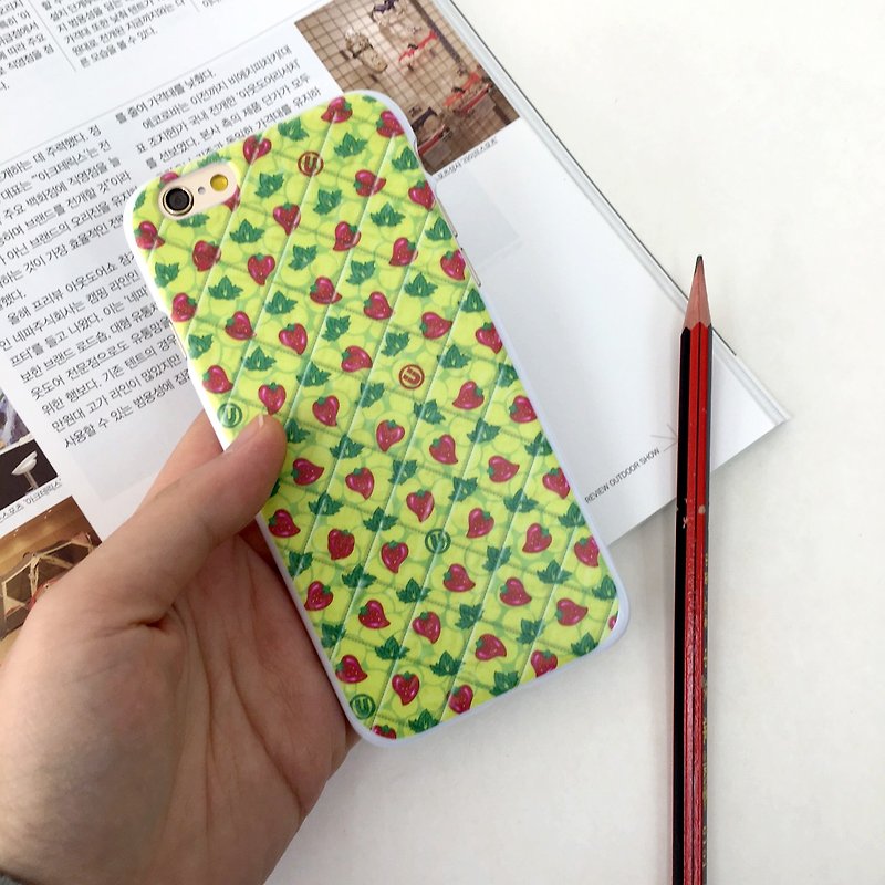 Strawberries Pattern Print Soft / Hard Case for iPhone X,  iPhone 8,  iPhone 8 Plus,  iPhone 7 case, iPhone 7 Plus case, iPhone 6/6S, iPhone 6/6S Plus, Samsung Galaxy Note 7 case, Note 5 case, S7 Edge case, S7 case - Phone Cases - Plastic Yellow
