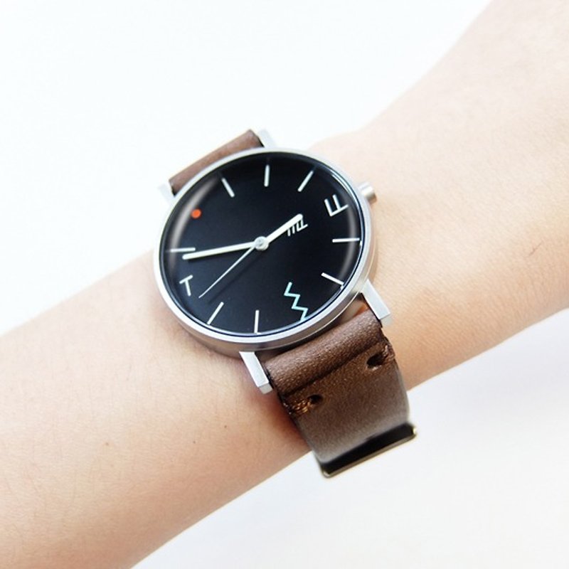 TILL 有機皮革濃縮咖啡色錶帶手錶 - 女錶 - 真皮 咖啡色