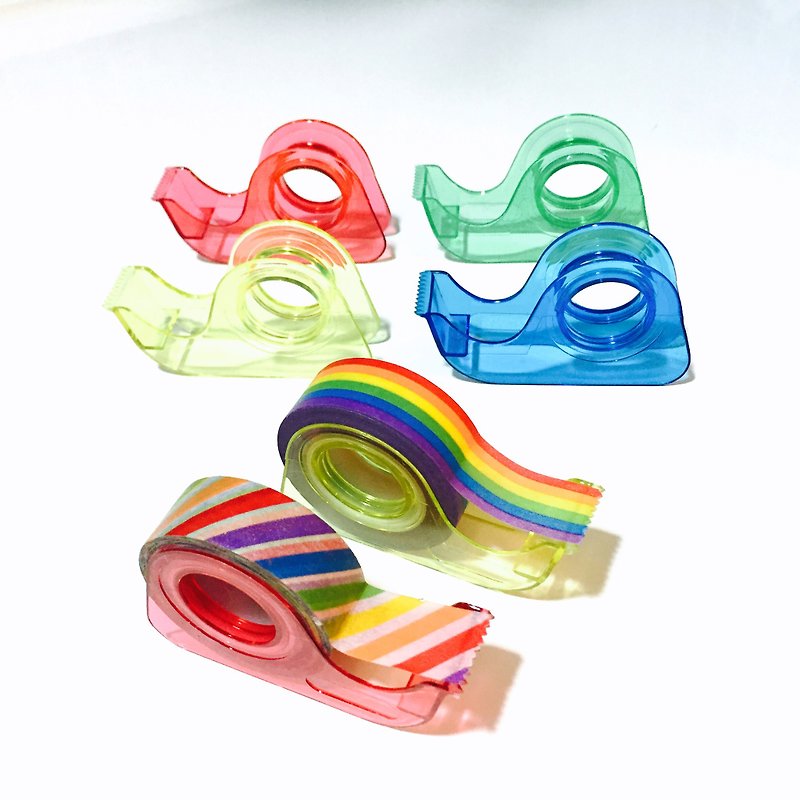 Rainbow Washi Masking Tape x 2 with Free mini tape dispenser - Washi Tape - Paper Multicolor